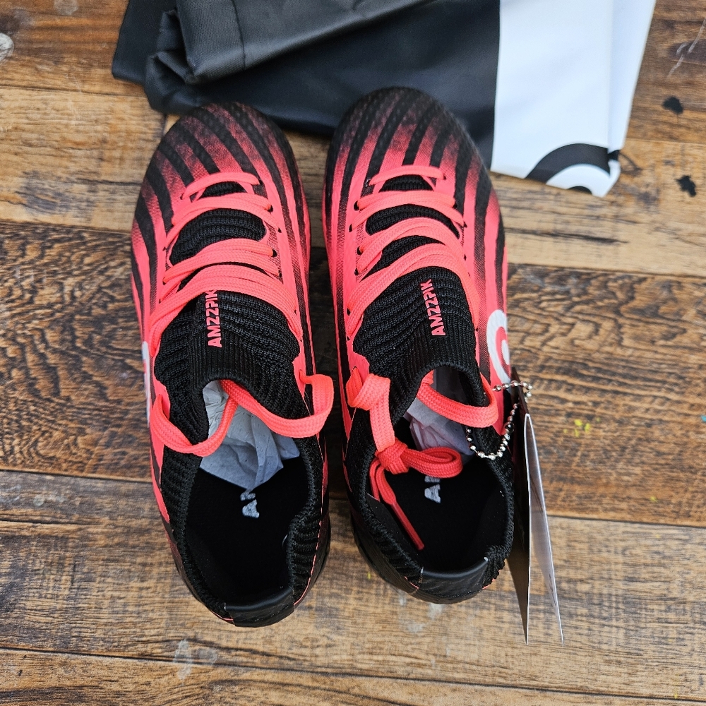 Kids' Black & Pink Soccer Cleats - Lightweight Youth Football Boots Size 11C - Picture 13 of 16